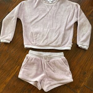 Cozy Pink Sweatshirt and Shorts Set